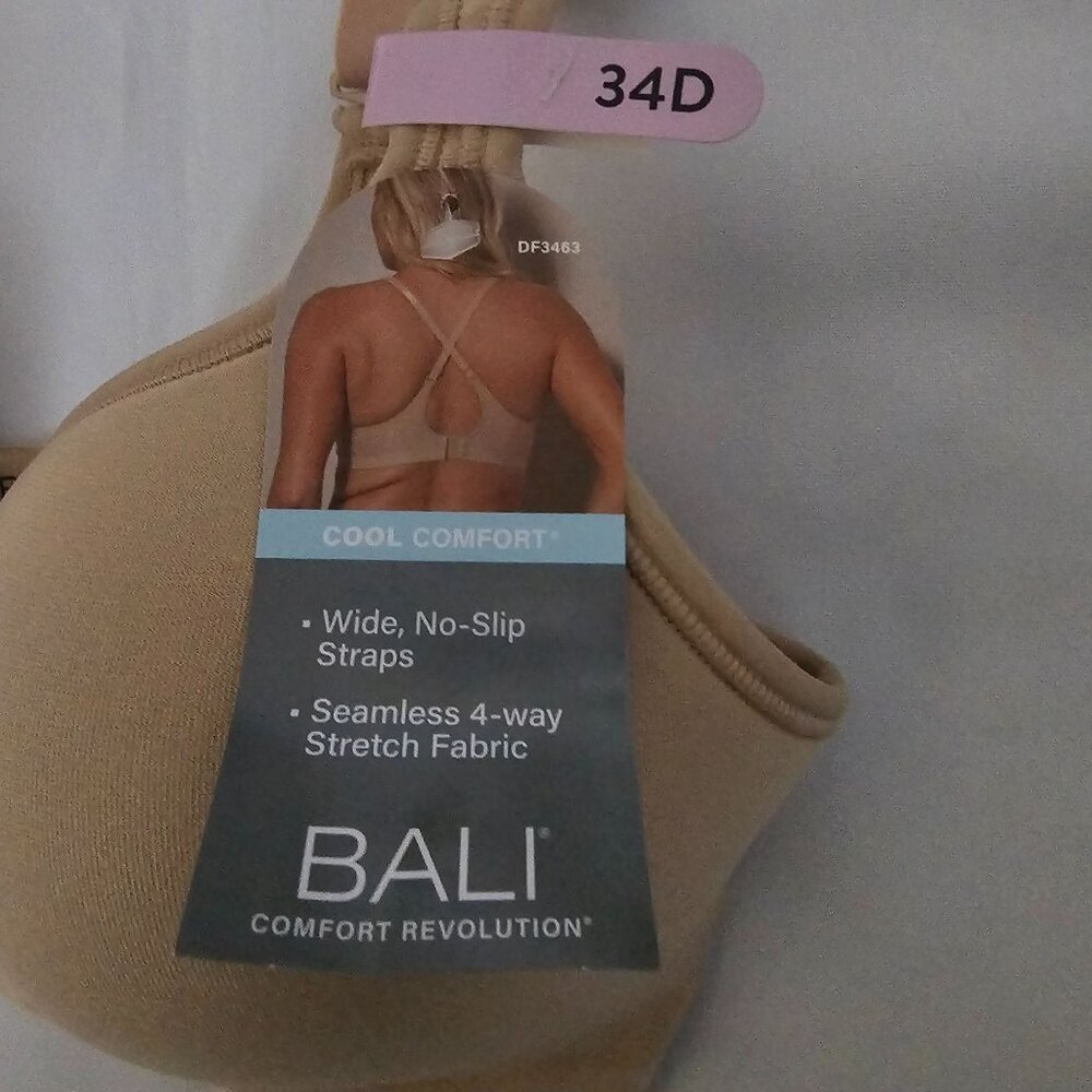BALI Comfort Revolution Nude Full-Coverage Wirefree, Seamless Bra Size 34D, NWT - Picture 7 of 10